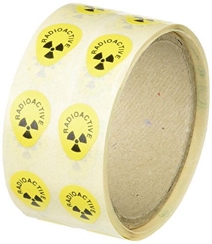 neoLab Papier Warnetiketten "Radioactive", Gelb/Schwarz, 9mm Durchmesser, 250 Stück von neoLab