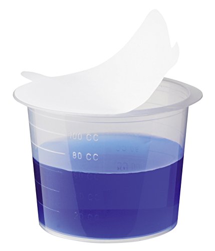 neoLab Polypropylen Becher mit Selbstklebedeckel, 100ml Kapazität, 56mm x 70mm, 100 Stück von neoLab