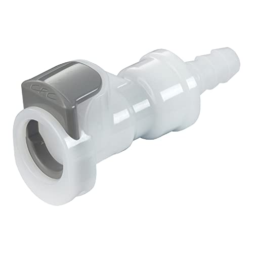 neoLab 2-0241 Acetal Schnellkupplung, 1/4" Gegenstück, Weiblich Kupplungsteil mit Olive, 9.5mm Schlaucholive, 52.6mm Länge, Weiß von neoLab