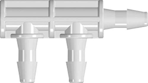 neoLab Polypropylen 3-fach Verbinder für 2.25mm Schlauch Innendurchmesser, Weiß, 10 Stück von neoLab
