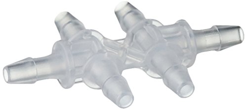 neoLab Polypropylen Doppelverbinder für 2.25mm Schlauch Innendurchmesser, Weiß, 10 Stück von neoLab