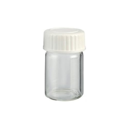 neoLab Borosilikatglas Mikroflasche mit Weiß PP Schraubkappe, Transparent, 2.5ml Kapazität, 15mm x 31mm, 100 Stück von neoLab