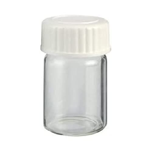 neoLab Borosilikatglas Mikroflasche mit Weiß PP Schraubkappe, Transparent, 15ml Kapazität, 27mm x 45mm, 100 Stück von neoLab