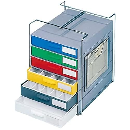 neoLab 2-1141 Carrybox mit 6 Ablagekästen, Farben sortiert, 370 mm x 300 mm x 355 mm von neoLab