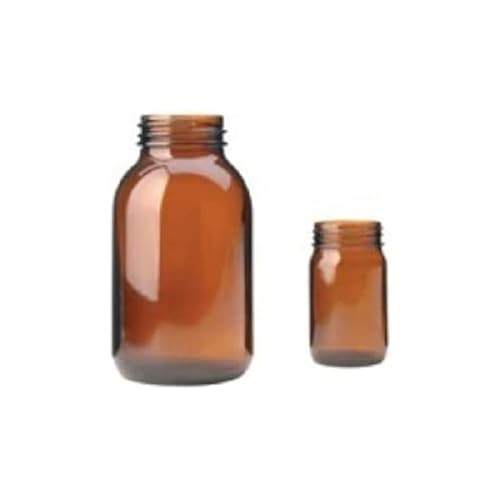 neoLab Kalk-Natron-Glas Weithals-Schraubflasche ohne Schraubverschluss, Braun, DIN 55, 500 ml von neoLab