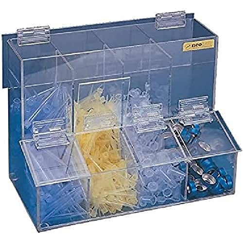 neoLabLine Spender aus Acryl mit 4 Fächern, Transparent, 29cm Breite, 16cm Länge, 21,5cm Höhe von neoLab