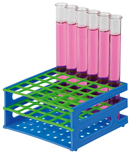 neoRack Polypropylen Zusammensteckbar Röhrchengestell für 6 x 6 Plätze 20mm Gefäße, Blau/Grün von neoLab