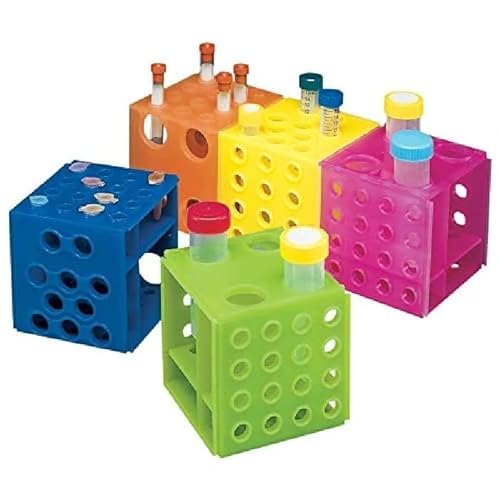 neoLab Polypropylen Kombi-Kubus Gestell für Röhrchen, Blau/Gelb/Grün/Orange/Pink, 5 Stück neoLab Polypropylen Kombi-Kubus Gestell für Röhrchen, Blau/Gelb/Grün/Orange/Pink, 5 Stück von neoLab