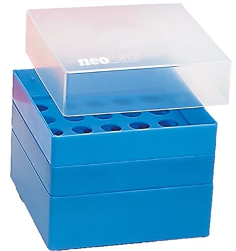 neoLab 2-1908 Aufbewahrungsbox für 50 mL-Röhrchen, 3 x 3 Plätze, Blau von neoLab