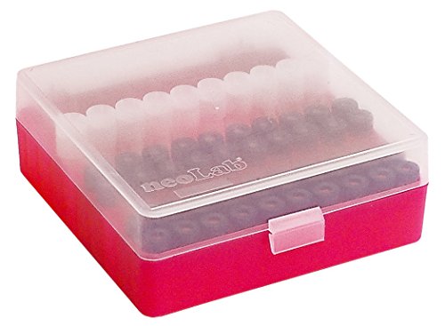 Neolab 2 1936 Neobox 100, stapelbare Objektträger-Boxen aus Polypropylen für Ampullen bis 12 mm, Pink von neoLab