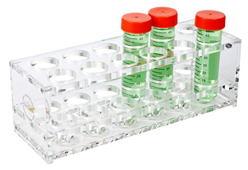 neoLab Acrylglas-Ständer für konische 50 ml-Röhrchen, 2 x 6 Loch, Transparent, 85mm Breite, 85 mm Höhe von neoLab