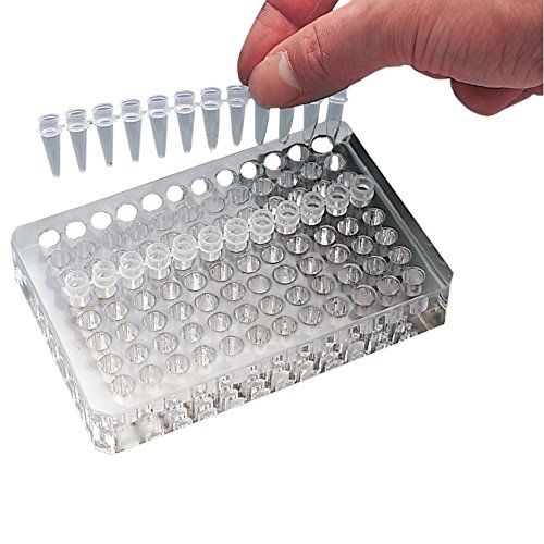 neoLab Polymethylmetacrylat Acrylglas-Kühler für PCR-Gefäße, 96 (8 x 12) Plätze, Transparent, 145 mm x 105 mm x 28 mm von neoLab