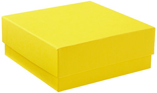 neoLabLine Karton Economy Kryo-Aufbewahrungsbox mit Überstülp-Deckel, Gelb, 133 mm x 133 mm x 50 mm von neoLab