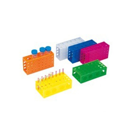neoLabLine Polypropylen Combi-Röhrchengestell für Verschiedene Gefäße Nutzbar, Autoklavierbar, Orange von neoLab