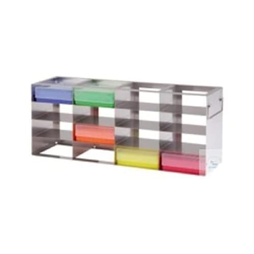 Cryomaster Edelstahl Schrankgestell mit 3 x 4 Fächer für 50er Boxen, Silber, 426mm x 142mm x 224mm von neoLab