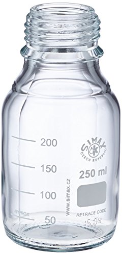 neoLab Laborflaschen ohne Kappe, ISO 4796 Boro-Glas 3.3 GL 45, 250 ml, Transparent, 10 Stück von neoLab