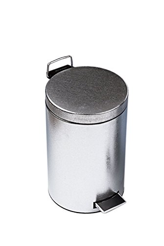 neoLab Verchromt Stahl Treteimer, Kunststoffeinsatz, 12 L Kapazität, Grau, 250 mm Durchmesser, 400 mm Höhe von neoLab