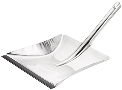 neoLab Edelstahl Kehrschaufel mit Gummilippe, Grau, 230mm Breite, 185mm Länge von neoLab