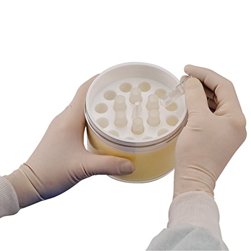 neoLab High-Density-Polyethylen Einfrierbox Cryo-Safe TM -1 Grad, Weiß/Blau, 120 mm Durchmesser, 86 mm Höch von neoLab