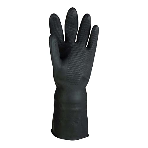 neoLab 2-4276 Naturlatex Allzweckhandschuh, Reissfester Rollrand, 320mm Lang, Größe S/6.5/Klein, Schwarz von neoLab