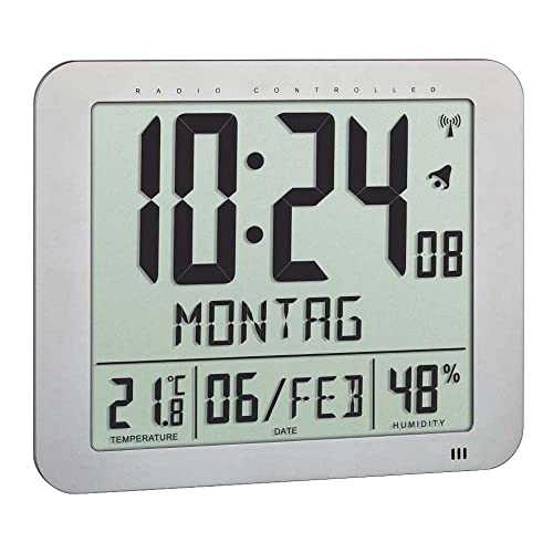 neoLab 2-4573 Acrylnitril-Butadien-Styrol Digitale Funkuhr mit Raumklimafunktion, 248mm x 27mm x 206mm, Weiß von neoLab