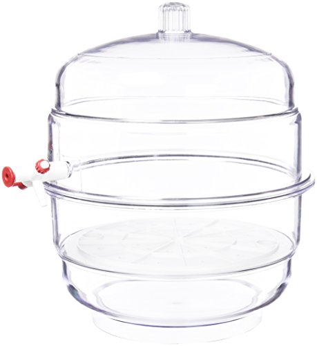 neoLab Polycarbonat Exsikkator mit Hahn für 23cm DM Platte, Transparent, 273 mm Durchmesser, 311 mm Höhe von neoLab