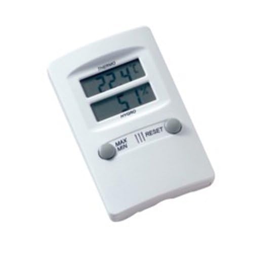 neoLab Elektronisches Thermometer und Hygrometer mit Max./Min. -Funktion -10°C/+60°C, Weiß von neoLab
