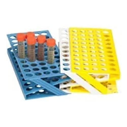 neoLab ABS-Kunststoff Reagenzglasgestell, Z-Form, Gelb, 17mm Bohrung Durchmesser, 225mm x 114mm x 60mm von neoLab