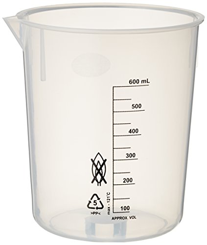 Moonlab-4-0041 Becher mit Ausguß ohne Griff, graduiert, PP, 500 mL, Natur von neoLab