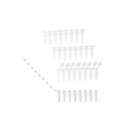 neoLab Polypropylen PCR-Tube mit Deckel, Unsteril, Transparent, 0.2ml 8er-Streifen, 125 Stück von neoLab