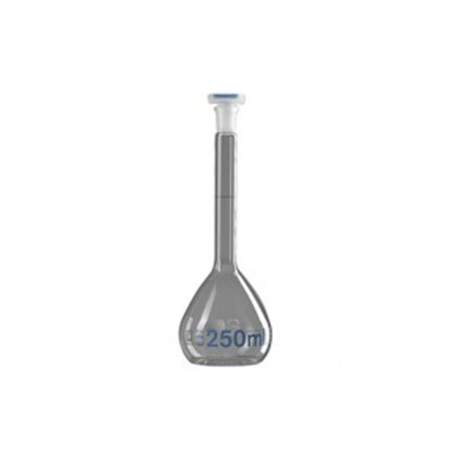 Brand Borosilikatglas Rund Messkolben mit Unsteril Polypropylen Stopfen, Klass A, Blau Graduierung, Transparent (Klar), 100mL Kapazität, 2 Stück von neoLab
