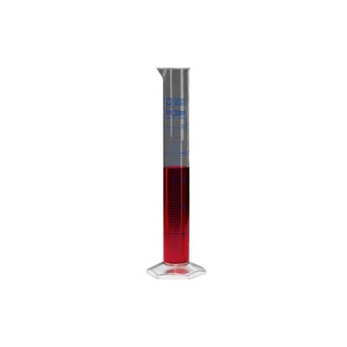 Brand PLASTIBRAND Polymethylpenten (PMP/TPX) Messzylinder, Transparent (Klar), Hohe Form, Klasse B, Blaue Gradruckte, 10mL Kapazität, 0.2mL Teilung, 145mm Höhe von neoLab