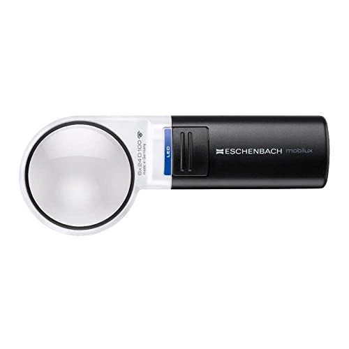 neoLab 4-4406 Mobilux LED Handleuchtlupe, 24dpt, 6 Fach Vergrößerung, 58mm Ø, Schwarz/Hellgrau von neoLab