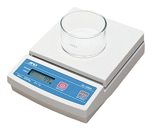 neoLab ABS Elektronische Waage, 5100g Wägebereich MAX, 1.0g Ablesbarkeit, Batterie/Netzbetrieb, Weiß, 136mm Länge x 150mm Breite x 57.5mm Höhe von neoLab