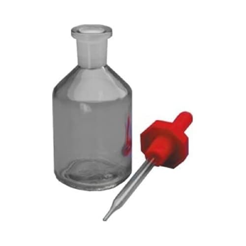 neoLab Polystop Glas Tropfflasche, Transparent(Klar)/Rot, 50mL Kapazität, 42.0mm Durchmesser von neoLab