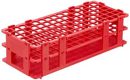 neoLab Polypropylen Economy Gestell für 84 Röhrchen bis Durchmesser 13mm, 6 x 15 Plätze, Rot von neoLab