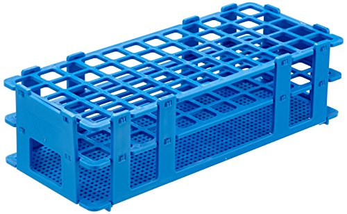 neoLab Polypropylen Economy Gestell für 55 Röhrchen bis Durchmesser 16mm, 5 x 12 Plätze, Blau von neoLab