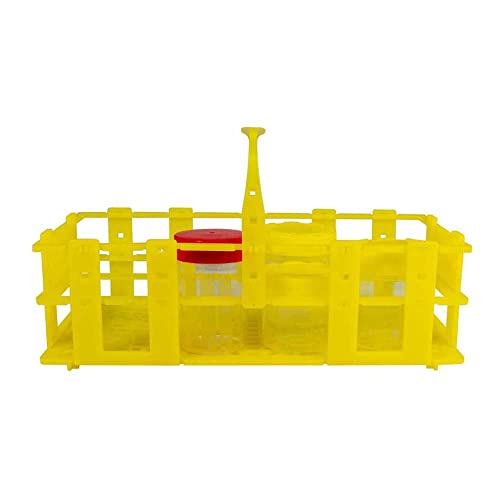 neoLab 6-2609 neoLabLine Polypropylen Multifunktionsrack für Container, 8 Kapazität, 50mm für Gefäße Durchmesser, Gelb von neoLab