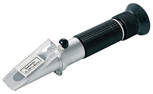 neoLab Handrefraktometer für Salzkonzentration, 0-28% Brix Salinity, Grau/Schwarz, 160mm Länge x 40mm Breite x 27mm Höhe von neoLab