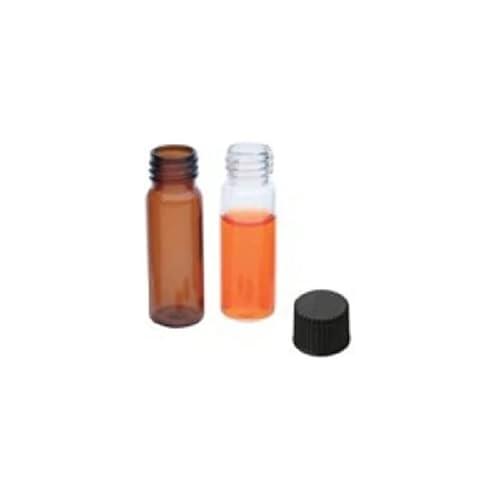 neochrom Borosilikatglas Kurzgewindeflaschen mit Schriftfeld und Füllmark, Silanisiert, 1.5mL Kapazität, Braun, 32mm Höhe x 11.6mm Durchmesser, 100 Stück von neochrom