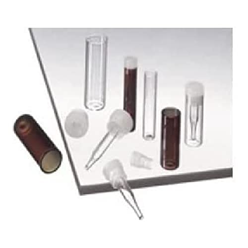 neochrom Borosilikatglas Flachbodengläser mit 6mm PE-Stopfen, 1mL Kapazität, Klar, 35mm Höhe x 7.8mm Durchmesser, 100 Stück von neochrom