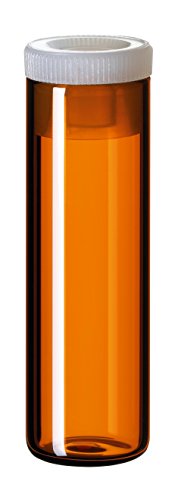 neochrom Borosilikatglas Flachbodengläser mit 15mm PE-Stopfen, 4mL Kapazität, Braun/Transparent, 44.6mm Höhe x 14.6mm Durchmesser, 100 Stück von neochrom