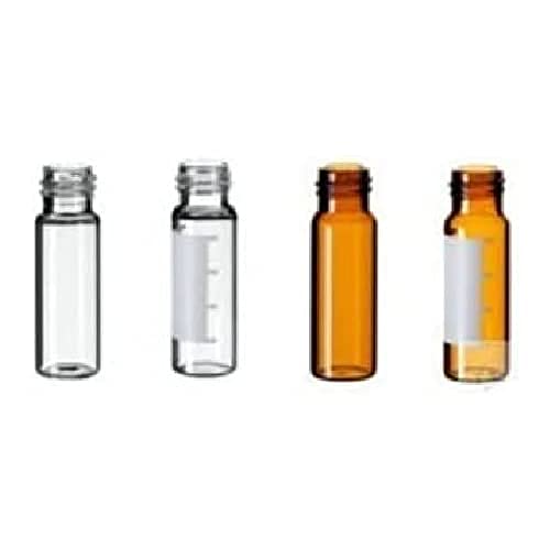 neochrom Borosilikatglas Gewindeflaschen mit Schriftfeld und Füllmarkierung, 4.0mL Kapazität, Braun, 45mm Höhe x 14.7mm Durchmesser, 100 Stück von neochrom
