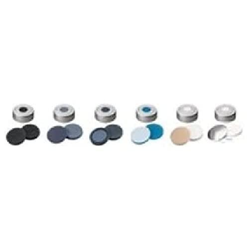 neochrom Headspace-Kappe mit Pharma-Fix Butyl/PTFE Loch, Silber/Grau, 20mm Durchmesser, 100 Stück von neoLab