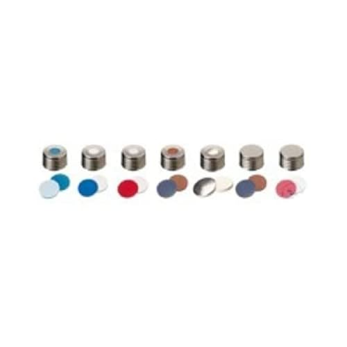 neochrom StahlSchraubkappe mit Magnetisch Silikon/PTFE 8mm Loch, Silber/Weiß/Rot, 18mm Durchmesser, 100 Stück von neochrom