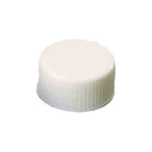 neochrom Polypropylen UltraBond Schraubkappen mit Silikon/PTFE Lcoh, Geschlosse, Natur/Beige/Weiß, 24mm Durchmesser, 100 Stück von neoLab