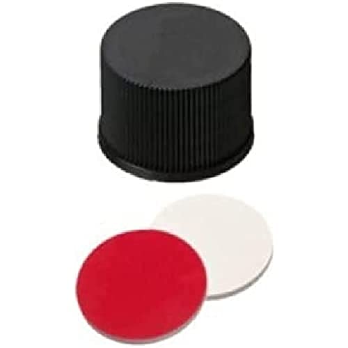 neochrom Polypropylen Schraubkappen mit Kautschuk/TEF Einlagen, Geschlossen, Rot/Orange/Transparent/Schwarz, 15mm Durchmesser, 100 Stück von neochrom