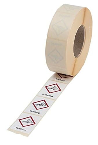 neoLab Papier GHS01 Gefahrensymbole "Explosiv mit Achtung", Weiß/Schwarz/Rot, 26mm Länge x 37mm Breite, 1000 Stück von neoLab