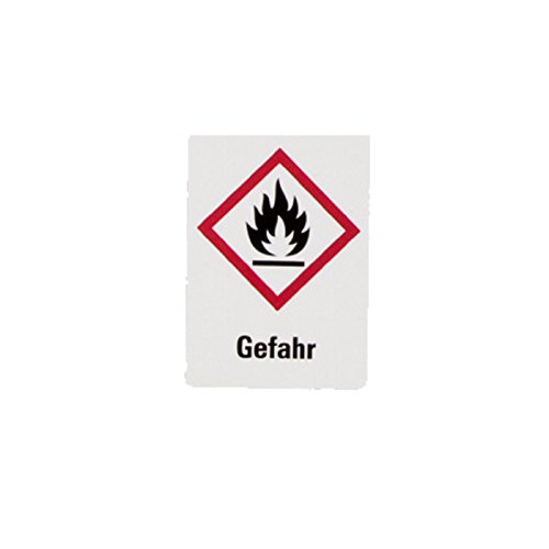 neoLab Papier GHS02 Gefahrensymbole "Entzündlich mit Gefahr", Weiß/Schwarz/Rot, 26mm Länge x 37mm Breite, 1000 Stück von neoLab