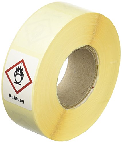 neoLab 7-1954 Gefahrensymbole GHS03 Brandfördernd mit Achtung, Papier 26 mm x 37 mm (1000-er Pack) von neoLab